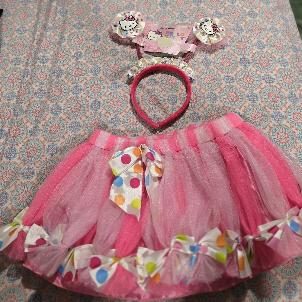 Hello Kitty Pink Tutu with Polka Dot Headband